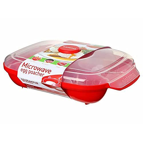 Comparison: Best Egg Poacher Microwave 6 Sistema Microwave Poacher for up to 4 Eggs, Red/Clear, 28.7 x 20.5 x 8.4 cm