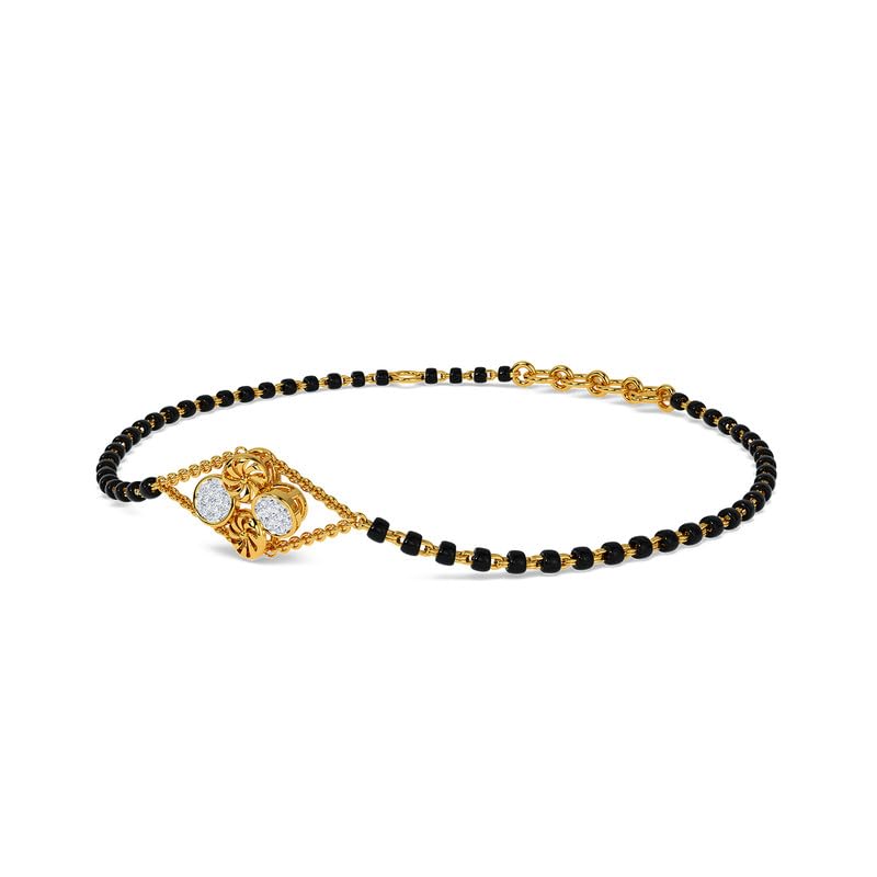 Image of KISNA Diamond Gold Mangalsutra Bracelet for Women