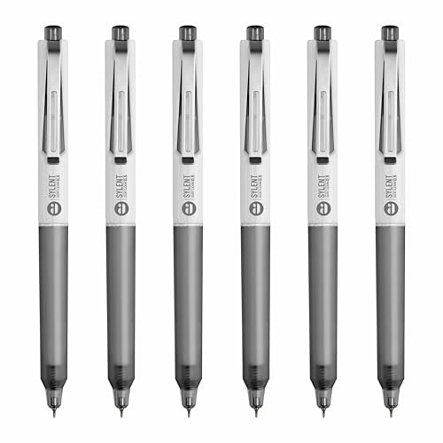 Image of Anupam Sylent Roller Gel Pen 0.5 mm, Waterproof Smooth Quick-Dry Dark Ink, Comfortable Grip Exam & Office Pen, Refillable (Black Body BlackInk, Pack of 6)