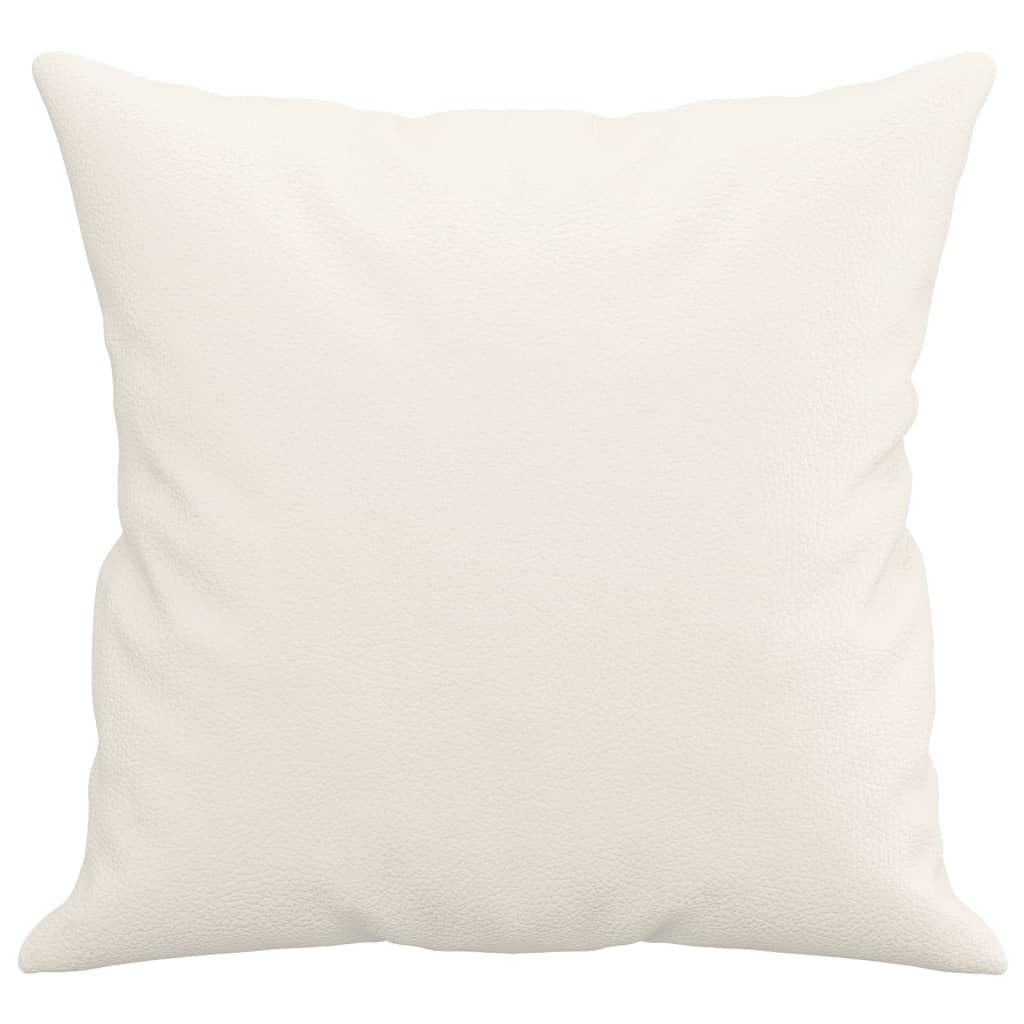 Poduszka ozdobna 2 szt. kremowa 40 x 40 cm sztuczna skóra z bawełną PP, poduszka dekoracyjna na sofę, kanapę, fotel, łóżko, taras, łatwa w utrzymaniu i odporna na odkształcenia