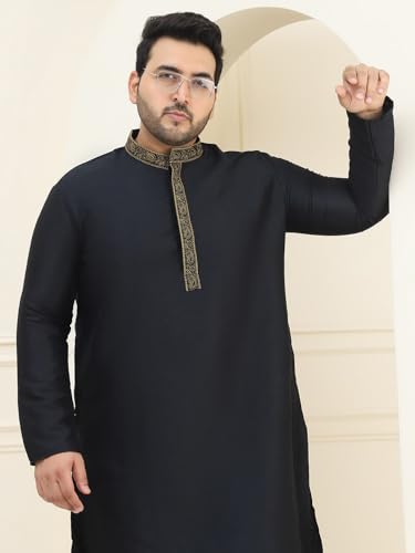 Image of SOJANYA Plus(Since 1958), Men's Silk Blend Self Design ONLY Long Kurta