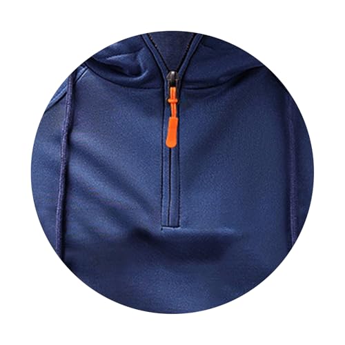 Men's Military Cargo Hoodies Casual Quarter Zip Vintage Sweatshirts Casual Athletic Workout Gym Top3