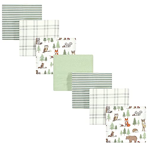 Image of Hudson Baby Unisex Baby Cotton Flannel Receiving Blankets Bundle, Forest Animals, One Size