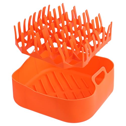 Silicone Air Fryer, 7.1-Inch Square Bacon Baking Pans, 4-5QT Reusable