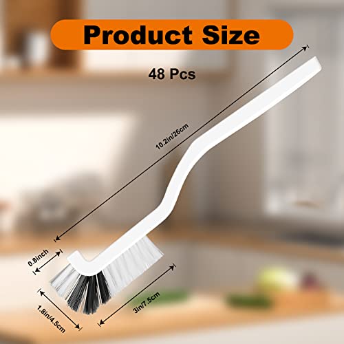 Rtteri 48 Pcs Kitchen Scrub Brush Bulk Plastic Sink Bathroom Cleaning Edge Corner Brush for Household Bottle Dish Tile Lines Window Track Crevice with Stiff Bristle - Image 3