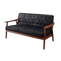 新品未使用　木肘ヴィンテージソファ　２人掛け　２P　ダークキャメルブラウン 木肘ヴィンテージソファー 【Bedford】ベドフォード 2人掛け｜激安