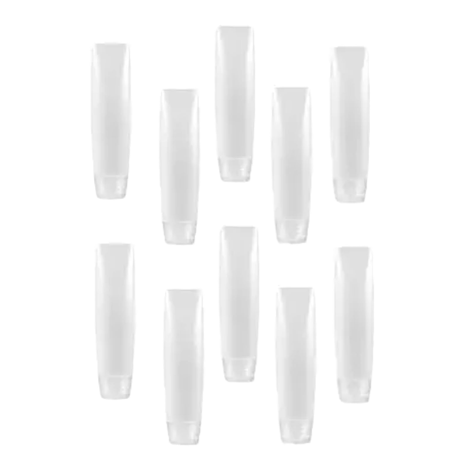 10 Pcs White 1 oz Travel Bottles Empty Refillable Toothpaste Tubes Containers Small Mini Size Squeeze Dispensers, Refillable Containers Pump Dispensers Refillable Cosmetic(10 * 2.7cm)