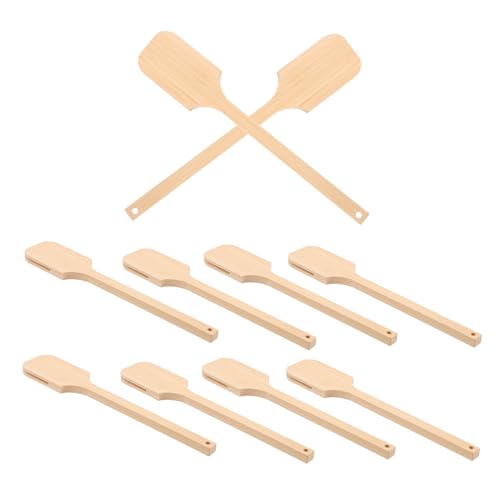 NUOLUX 10個 竹製扇風機ハンドル DIYファンスティック 扇風機スティック 円形ファンハンドル 丸扇子 ジャンボクラフトスティック 手作り扇子の持ち手 ファン部品 うちわ作り棒 竹扇子棒