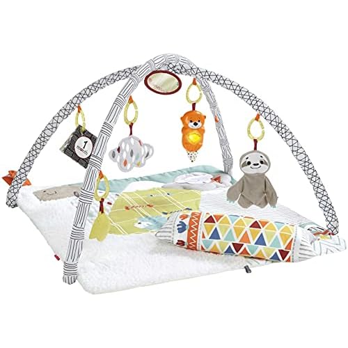 Fisher-Price Perfect Sense Deluxe Gym, Plush Infant Play Mat with Toys