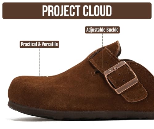 Image of 100% Genuine Leather Slip-on Footbed Clogs for Women - Fall Shoes for Women