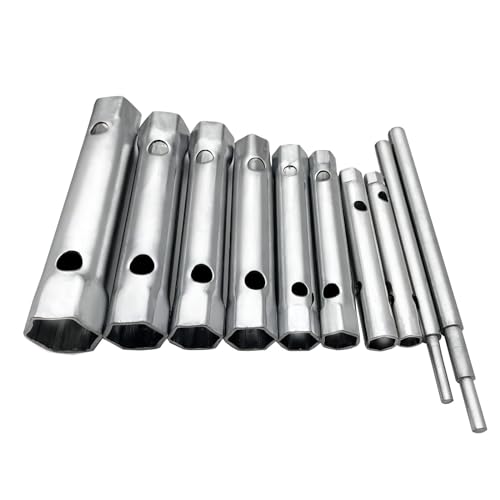 KOSIDA 10Pcs Dual-Ended Shower Valve Socket Wrench Set Faucet Nut Removal Tool for Removing Tub & Shower Valve Plumbers Socket Set Compatible Extended Spark Plug Wrench 6-22mm (10)