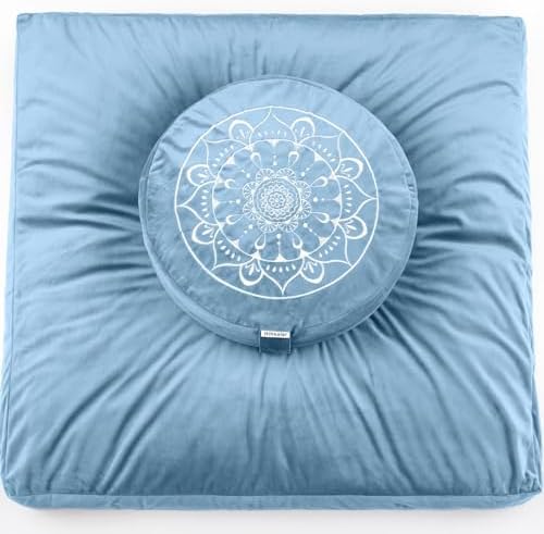 Hihealer Großes Meditationskissen und Zabuton-Matte Set – Meditat...