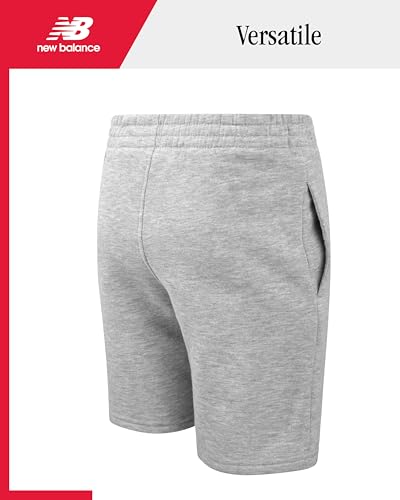 Image of New Balance Boys Shorts Set - 2 Piece Athletic Performance Fleece Hoodie Sweatshirt and Sweat Shorts Sweatsuit Set for Boys