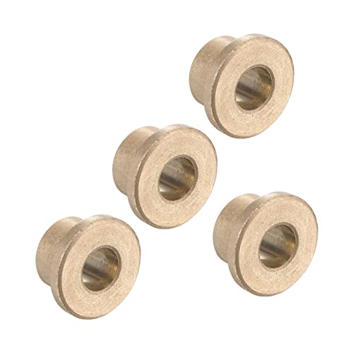 Kozelo 4pcs Flange Sleeve Bearings - [6mm x 10mm x 8mm] Sintered Bronze Self-Lubricating Bushing for Machine Shaft Use