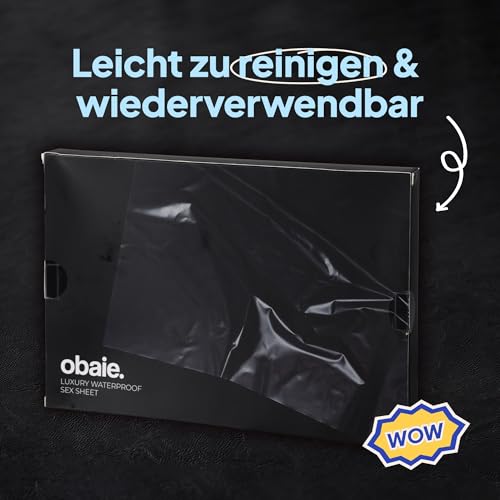 obaie Luxury Wasserdichtes Bettlaken - Erotik-Bettlaken - Sexdecke Wasserdicht Kuschelig - Wasserfeste Decke Sex Weich - Sex Bettbezug Wasserdicht PVC - Schwarz, 220x200 cm