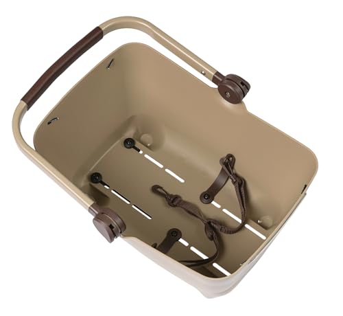 Basil Buddy MIK Hundefahrradkorb - 32L, Braun, Robust, Inkl. abschließbarem MIK-System und MIK Carrier-Platte, Perfekt für den sicheren Transport von Hunden
