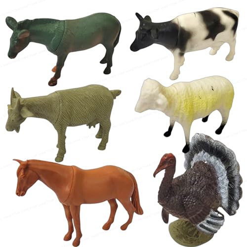 Image of SHAKTISM Farm Animal Toys Set - Realistic Farm Animal Figures for Kids, Educational Playset for Ages 3+ - Durable Plastic Toy Animals for Preschool & Toddler Learning (9612 Mini Farm 6Pc)