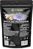 Go Nutra Inulin Powder Organic Chicory Root (FOS) - Soluble Inulin Fiber Prebiotic Natural Prebiotic Fiber Supplement | Intestinal Support Gut Health Vegan Keto Friendly 16oz.