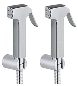 Drizzle Square Health Faucet With 1 Meter Flexible Tube And Wall Hook (Pack of 2 Pieces)