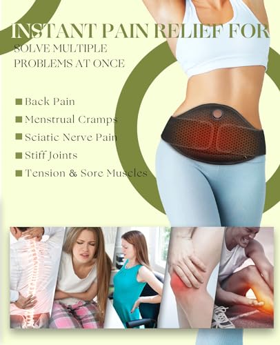 uncn Cordless Portable Heating Pad for Cramps and Back Pain Relief - Rechargeable, Wearable, and Washable