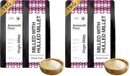 Image of TWF Virgin Amaranth Flour | 1 Kg | Stone Ground Rajgira Atta | Naturally Gluten-Free | Fiber-Rich | Not Pulverised | Ramdana Atta | Rajgira Peeth | Millet Flour | Ideal for Fasting | Vrat | Upvas | Soft Puffed Rotis, Baking & Gut Health | Fasting Flour