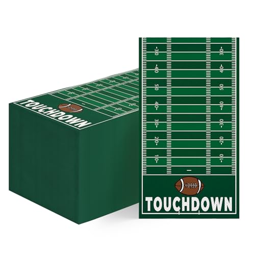 Horaldaily 100 Super Bowl Disposable Paper Decorative Guest Napkins, Football Touchdown and Game Day Themed for Party Lunch Dinner Kitchen Bathroom
