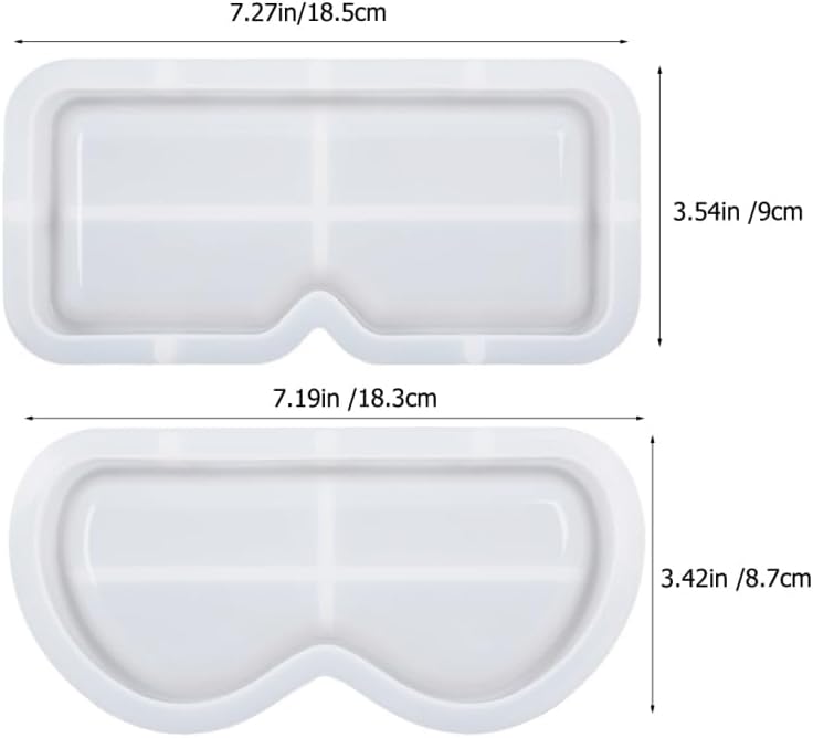 SEWOART 2Pcs Glasses Tray Casting Mold DIY Epoxy Mold for Glasses Tray Holder Making for Crafting Shot Serving Trays and Unique Home Decor (Pack of 2)