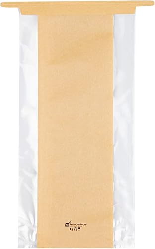 Miniatura 12 de Restaurantware - Bag Tek - Bolsas de corbata de estaño kraft de 4.6 x 3.5 x 12.5 pulgadas, 100 bolsas resellables para panadería - Fondo plano, para