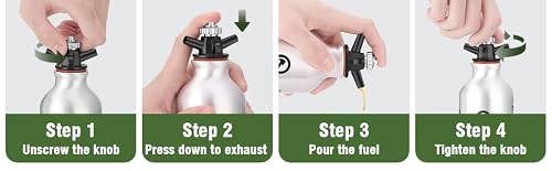 CAMPEAK liquid Fuel Bottle 0.5L for Outdoor Camping with Safety Valve