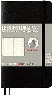 LEUCHTTURM1917 (311346) Notebook Pocket (A6) Softcover, 123 numbered pages, dotted, black