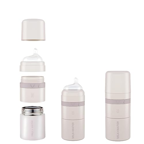 MILK & WATER - Dispensador de biberones y fórmula para bebés todo en uno, 5 onzas, mantiene el agua caliente y la fórmula fresca, biberón para