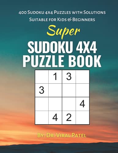 Super Sudoku 4X4 Puzzle Book: 400 Sudoku Puzzles for Adults and Kids 8-12 Large Print Book image 2
