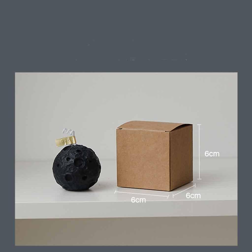 Home Decor Moon Candles Home Decor Accessories Living Room Candles Home Decor (Color : Black Size : 5.5CM)