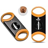 CIGARWONG Cigar Cutter Stainless Steel V-Cut Cigar Cutter Double Cut Blade Sharp Portable