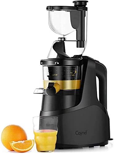 Caynel Slow Masticating Juicer Cold Press Extractor with 3" Wide Chute for Fruits, Vegetables and Herbs, Quiet Durable Motor with Reverse Function, Easy Cleaning High Yield Vertical Juicer
