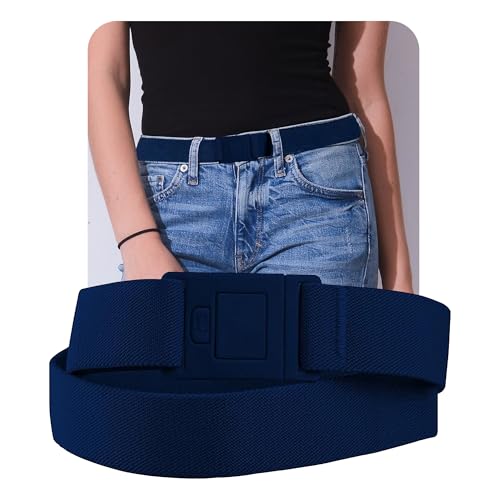 Image of Womens Belts for Jeans, Invisible Flat Buckle Belt, Adjustable Stretch Fit