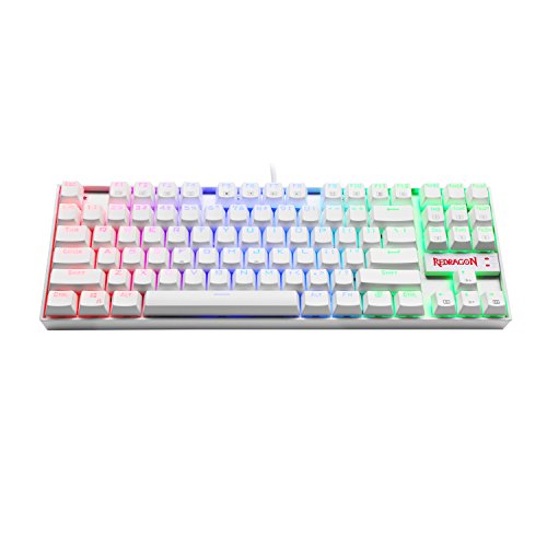 Redragon K552 Mechanical Gaming Keyboard 60% Compact 87 Key Kumara Wired Cherry MX Blue Switches Equivalent for Windows PC Gamers (RGB Backlit White) - Image 3