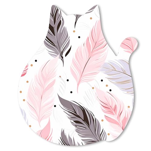 Tapis de souris base caoutchouc antidérapant lavable motif chat prune 24 x 20