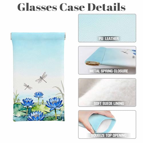 Image of Dragonfly Glasses Case Lightweight Glasses Cases PU Sunglass Organizer Eyeglasses Case Glasses Cases For Men Women