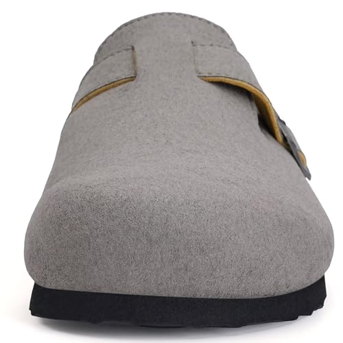 Image of Torotto Womens Clogs Cork Footbed Suede Slippers Arch Support Potato Shoes with Adjustable Buckle
