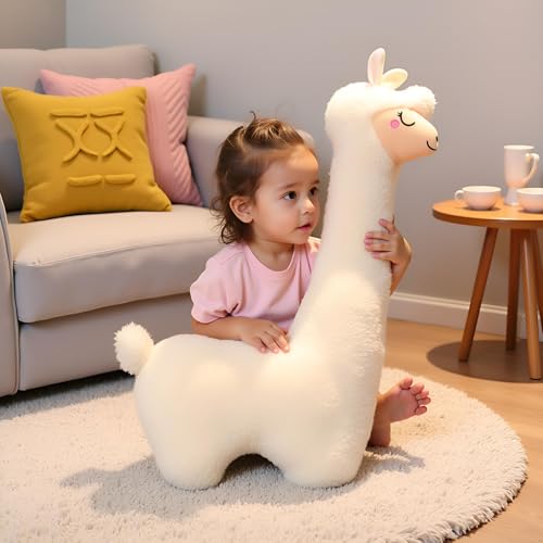 Image of Ryttir 29.5 Inch 15% Chubbier Large Llama Stuffed Animal, Soft Alpaca Plush Toy Body Pillow for Kids & Adults - Ideal Cuddly Gift & Room Decoration