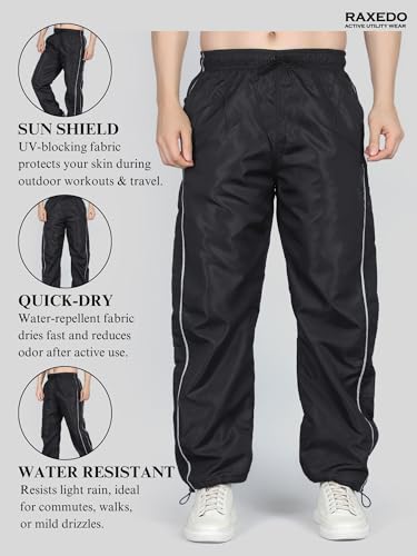 Image of Men's Water-Resistant Parachute Pants | Mens Bottom Wear | Cargo Pants for Men | Korean Pants for Man | Baggy Trackpants | Lightweight Multi-Pocket Utility Fit - Freedom to Move & All-Day Comfort