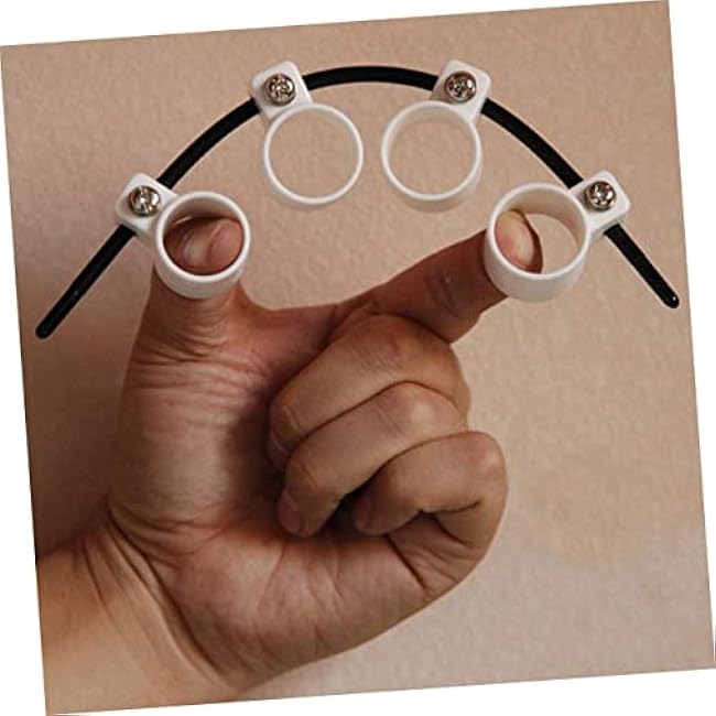 Wakauto Finger Expansion Sleeves for Guitar and Ukulele Finger Trainer Tool for Beginners for Piano and Stringed Instruments White Standard