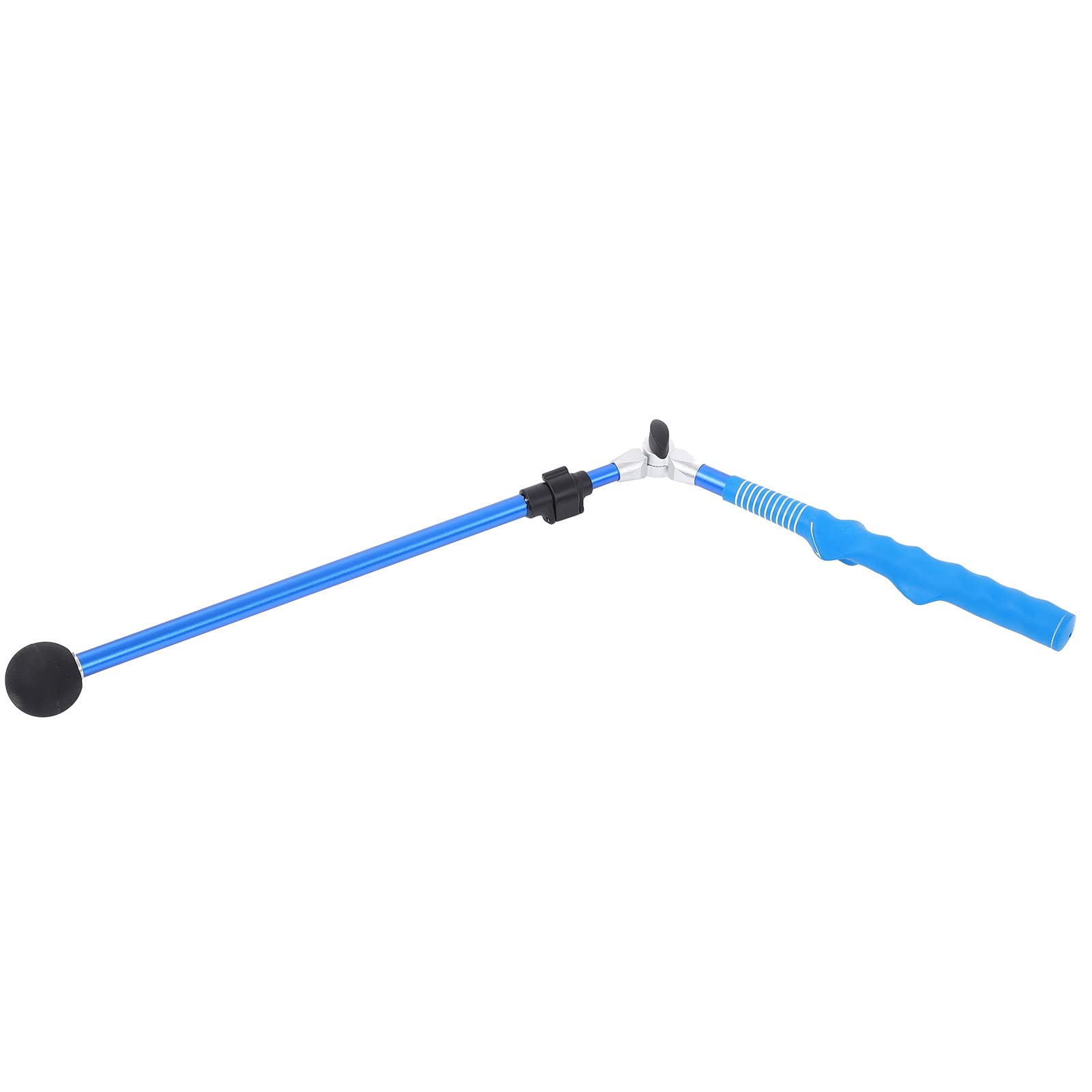 Entrenador de Swing de Golf telescópico para Exteriores, ejercitador de la posición Correcta de Las Manos con empuñadura de Goma Antideslizante, Palo de Swing Plegable de Aluminio (Azul)