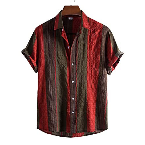 Hawaiian Shirt for Men,Hawaiian Flower Shirts Aloha Printed Short Sleeve Button Down Beach Shirt,Regular Fit Tops