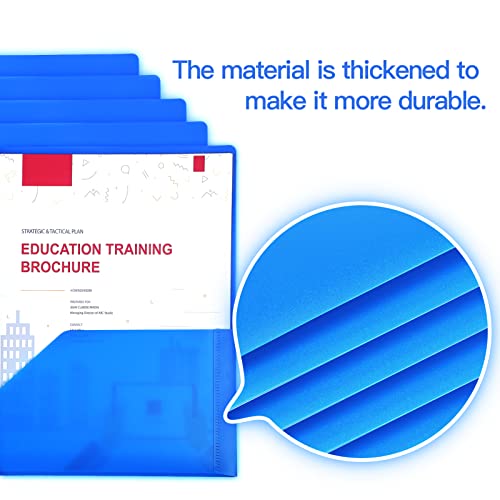 Ktrio Plastic Pocket Folders With Prongs, 5 Pack 2 Pocket Folders 3 Prong Folders With Pockets And Brads Heavy Duty Letter Size Colored Plastic Folders With Pocket And Prong For School Office Home #TOP4