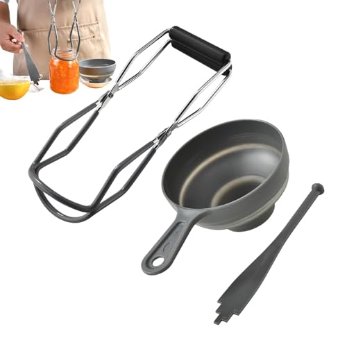 Alicates para conservas, accesorios para conservas - Alicates de elevación | Juego de herramientas antideslizantes para el hogar, incluye embudo para el restaurante de cocina