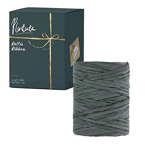 Plantactic Raffia Paper Ribbon For Gift Wrapping/Diy Decoration, 328 Feet 1 Roll (Dark Green) #TOP7