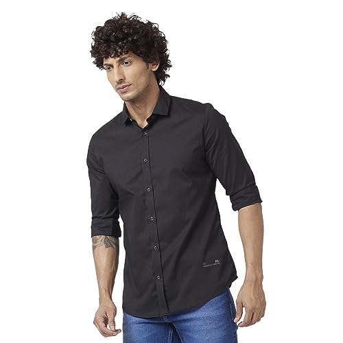 Image of Spykar Men's Regular Fit N /A Full Sleeve Solid Casual Shirts