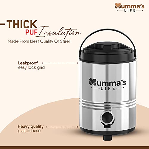 Image of Mumma's LIFE Water Camper Stainless Steel Thermos Flask Jug 5 Liters | Insulated Water Dispenser with Tap | Hot & Cold Water Jug for Home Outdoor Use